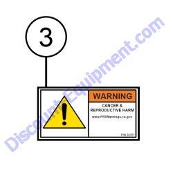 REF #3 - 38707 DECAL ISO PROP 65 Multiquip Whiteman J3036H55 Walk-Behind Trowel