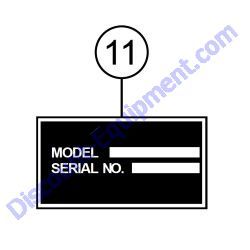 REF #11 - 13811 DECAL SERIAL PLATE Multiquip Whiteman J3036H55 Walk-Behind Trowel