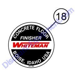 REF #18 - 1492 DECAL CUSTOM 2-1/2" CHROME WHITEMAN Multiquip Whiteman J3036H55 Walk-Behind Trowel