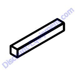 0627 KEY SQUARE 3/16" X 1-1/4" Multiquip Whiteman J36E2 Walk-Behind Trowel