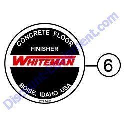 REF #6 - 1492 DECAL CUSTOM 2-1/2" CHROME WHITEMAN Multiquip Whiteman J36E2 Walk-Behind Trowel