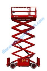 LGMG SR3369E Scissor Lifts, Electric Motor Drive, 33′ Platform Height, Rough Terrain, 800 lbs Platform Capacity