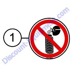 REF #1 - 23804 ISO DECAL DO NOT DISSASSEMBLE CYLINDER HAZARD 2.00" DIA Multiquip Whiteman HHNG5 Ride-On Trowel