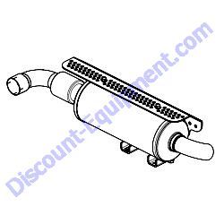 32560 MUFFLER REAR MOUNT Multiquip Whiteman HHNG5 Ride-On Trowel