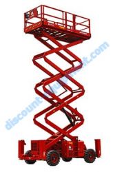 LGMG SR4390D Scissor Lift, Diesel Motor Drive, 43′ Platform Height, Rough Terrain, 1,500 lbs Platform Capacity