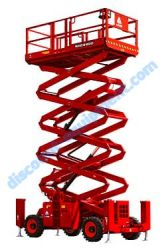 LGMG SR5390D Scissor Lift, Diesel Motor Drive, 53′ Platform Height, Rough Terrain, 1,500 lbs Platform Capacity