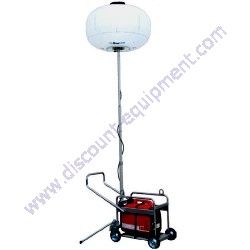 Multiquip GB3LEDC 300W LED GloBug Diffuser Balloon Light 4-Wheel Cart Mounted w/3-Stage Mast Assembly