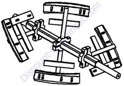0200KI01AS Complete Paddle Set 2-Bolt Hole 3/8" Thick TK Equipment MM8 MM10 Mortar Mixers