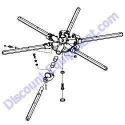 32386-SK 6-BLADE TAPERED LS SPIDER ASSEMBLY Multiquip Whiteman HTX6H Ride-On Trowel