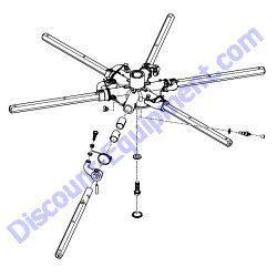 32387-SK 6-BLADE TAPERED RS SPIDER KIT ASSEMBLY Multiquip Whiteman HTX6H Ride-On Trowel