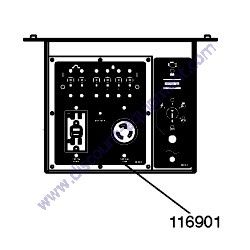 116901GT DECAL CONTROL BOX AC CONSOLE Terex RL4 Horizontal Mast Light Tower