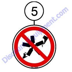 Ref #5 - 23698 DECAL ISO ROTATING BLADE HAZARD Multiquip Whiteman JWN24-Series Ride-On Trowel