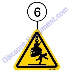 Ref #6 - 23700 DECAL ISO LIFTING/CRUSH HAZARD Multiquip Whiteman JWN24-Series Ride-On Trowel