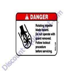 DCL128 DECAL WARNING ROTATING IMPELLER MultiQuip MQ600H MQ600HTB MQ600HTP Trash Pump