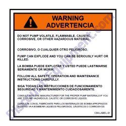 APDIAG005604 DECAL VOLATILE MATERIAL MultiQuip AP6 AP8 SERIES Trash Pump