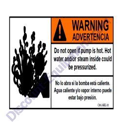 APDIAG005611 DECAL STEAM WARNING MultiQuip AP6 AP8 SERIES Trash Pump