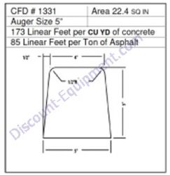 Miller Curber CFD# 1331 Form, 5" Auger, 22.4 Sq. In. (Miller CFD1331)