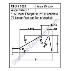 Miller Curber CFD# 1021 Form, 5" Auger, 25 Sq. In. (Miller CFD1021)