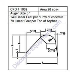 Miller Curber CFD# 1038 Form, 5" Auger, 26 Sq. In. (Miller CFD1038)