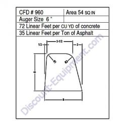 Miller Curber CFD# 960 Form, 6" Auger, 54 Sq. In. (Miller CFD960)