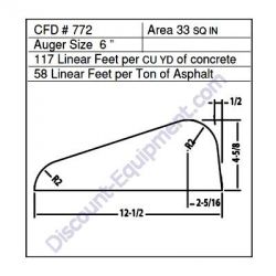 Miller Curber CFD# 772 Form, 6" Auger, 33 Sq. In. (Miller CFD772)
