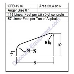Miller Curber CFD# 916 Form, 6" Auger, 33.4 Sq. In. (Miller CFD916)