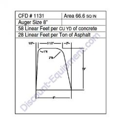 Miller Curber CFD# 1131 Form, 8" Auger, 66.6 Sq. In. (Miller CFD1131)