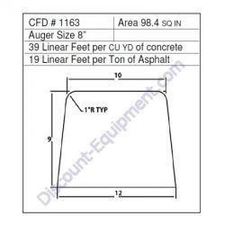 Miller Curber CFD# 1163 Form, 8" Auger, 98.4 Sq. In. (Miller CFD1163)