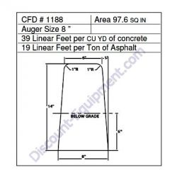 Miller Curber CFD# 1188 Form, 8" Auger, 97.6 Sq. In. (Miller CFD1188)