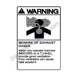REF #29 - 39176 73300 Plate Warning Exhaust Gases Airman SDG25S-8E1 Generator