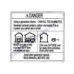 REF#30 - 39176 09310 Plate Warning Exhaust Gases Airman SDG25S-8E1 Generator