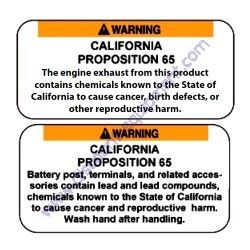 39178 43110 Plate California Prop 65 Warning Airman SDG45S-8E1 Generator