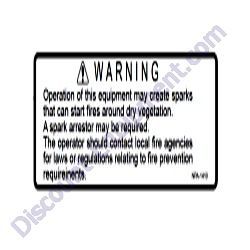 920214100 DECAL ENGINE FIRE WARNING MultiQuip MVC82VH-MVC82VHW Forward Plate Compactor