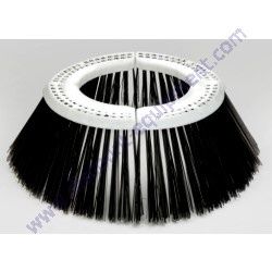 41-PATELP4 United Rotary Brush 4 Segment 26 Inch Blue Steel Gutter Broom with Poly Block