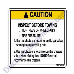 521232 DECAL TOWING INSTRUCTIONS MultiQuip MC44SH-MC44SE Concrete Mixer