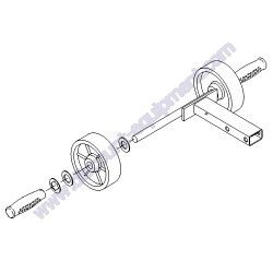 33540GT LOADING WHEEL ASSEMBLY W/WORD DECALS Genie SLC-Series Material Lift
