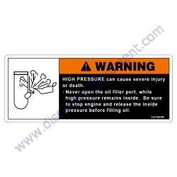E2551003004 DECAL WARNING HIGH PRESSURE Multiquip DIS185SSI4F Air Compressor