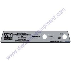 806868 DECAL OVERLAY EMERGENCY BRAKE Multiquip WTB-16PD Track-Drive Power Buggy