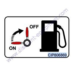 806869 DECAL FUEL VALVE LEVER ON/OFF Multiquip WTB-16PD Track-Drive Power Buggy