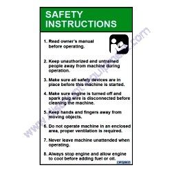 520935 DECAL SAFETY INSTRUCTIONS Multiquip WBH-16 Series Power Buggy