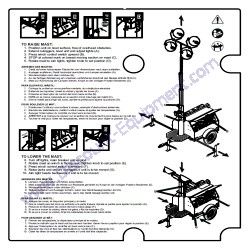 33301 Decal Mast Setup Generac Magnum MLT4060MV-MLT4060KV-MLT4080KV Light Tower