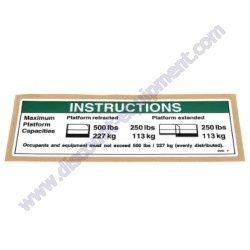 82563GT DECAL INSTRUCTION MAX CAPACITY 500 LBS Genie GS-1930 GS-1932 Scissor Lift