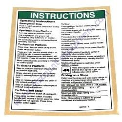 1257182GT DECAL OPERATING INSTRUCTION PLATFORM ANSI Genie GS-1930 Scissor Lift