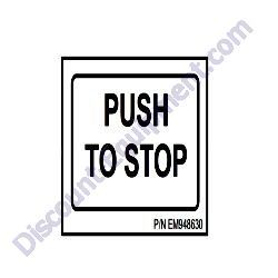 EM948630 DECAL PUSH TO STOP MultiQuip Whiteman WM45E-WM45H Plaster Mortar Mixer