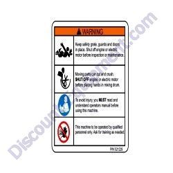 521229 DECAL READ MANUAL CRUSH HAZARD MultiQuip Whiteman WM45E-WM45H Plaster Mortar Mixer