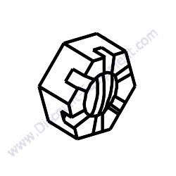 8164 CASTLE NUT 1-20 JAM MultiQuip Whiteman WM63E-WM63H5-WM63H8 Plaster Stucco Mortar Mixer