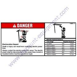 114385GT DECAL DANGER ELECTRICAL HAZARD Genie GS-2046 GS-2646 GS