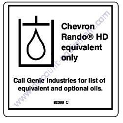 82366GT DECAL CHEVRON RANDO HD Genie GS-2046 GS-2646 GS-3246 Scissor Lift