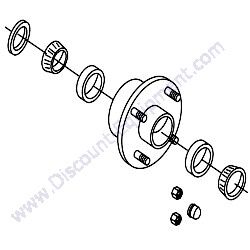 EM941306 HUB ASSEMBLY 4-BOLT Multiquip Whiteman WM63E WM63H5 WM63H8 Mortar Mixer