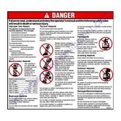 133234GT DECAL DANGER GENERAL SAFETY Genie GS-2646 AV35 Scissor Lift